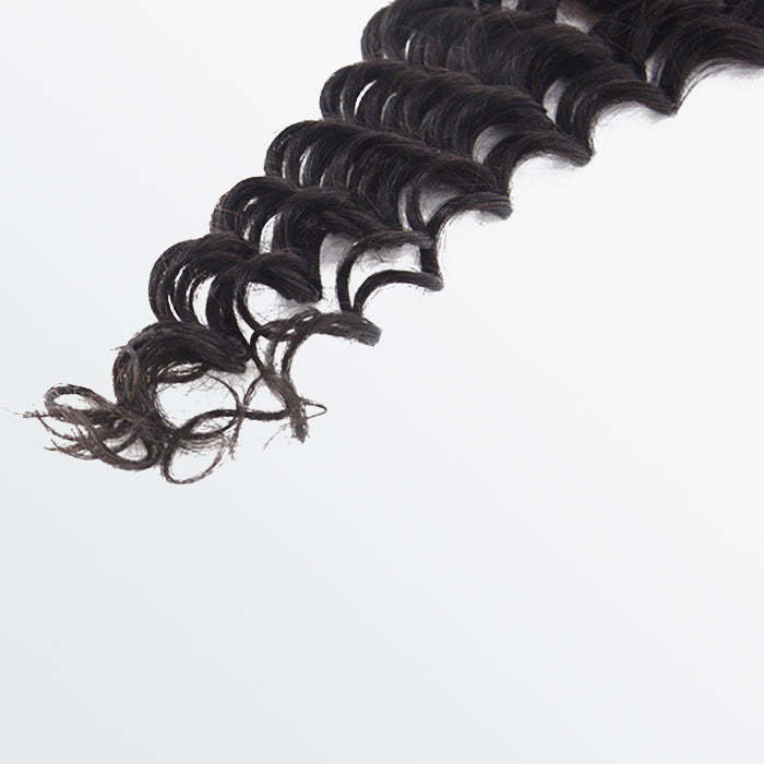 WeQueen 12-20 Inch 4" x 4" Deep Wavy Free Parted Lace Closure #1B Natural Black