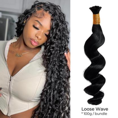  Boho Braids Deep Wave 12A Grade Salon Quality 100% Brazilian Virgin Hair Human Bulk Braiding Deep Wave 16"-24" For Trendy In Summer