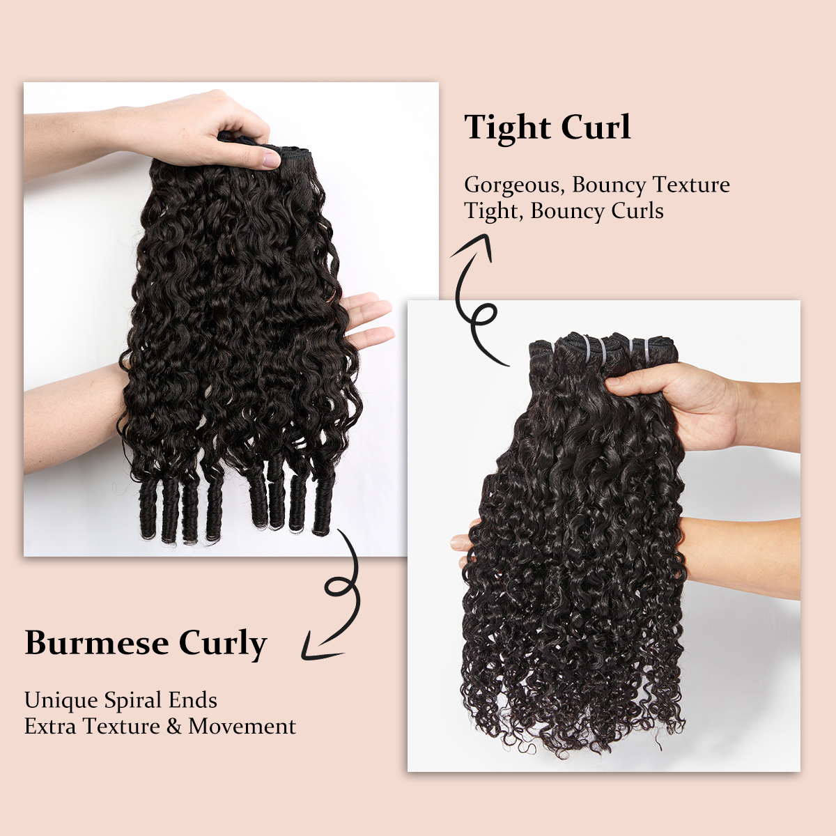 Burmese Curly | 100% Human Hair Bundles | 14-26 Inches 10A Grade Brazilian Virgin Bundles 100% Human Hair Natural Color