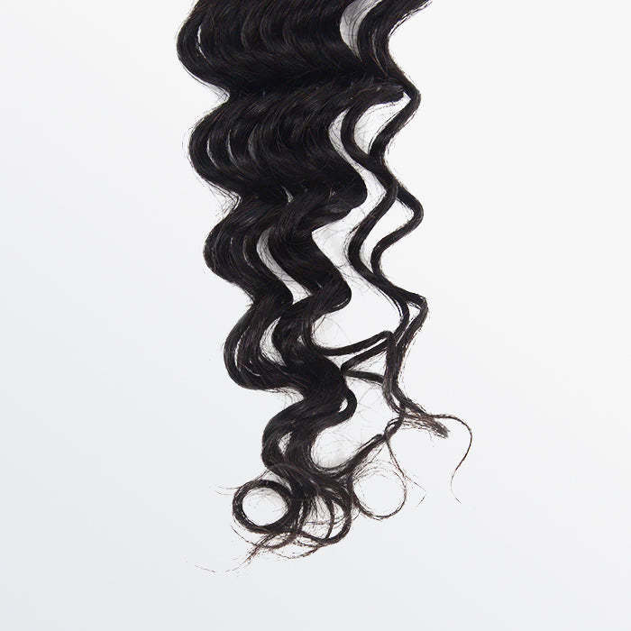 WeQueen 12-20 Inch 4" x 4" Deep Wavy Free Parted Lace Closure #1B Natural Black
