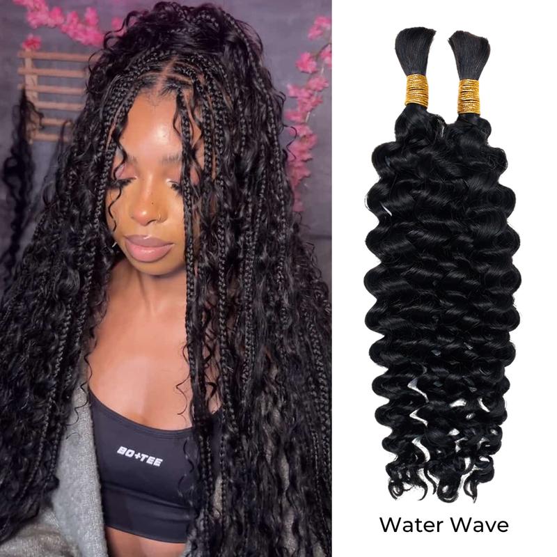  Boho Braids Deep Wave 12A Grade Salon Quality 100% Brazilian Virgin Hair Human Bulk Braiding Deep Wave 16"-24" For Trendy In Summer