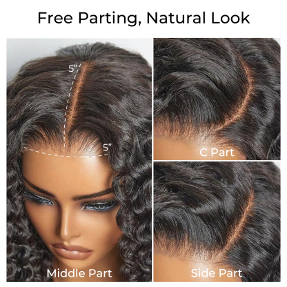 [Wequeen] 5x5 HD Lace Closure Wig Messy Curly Bohemian Curly Flowy Boho Vibes Glueless Pre Cut Beginner Friendly Hair Breathable Cap Natural Look