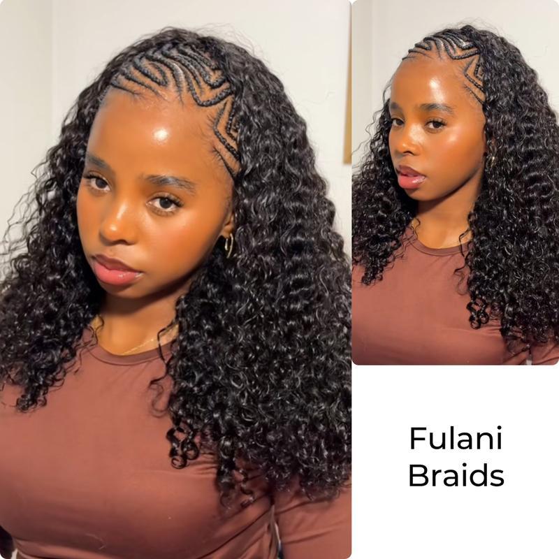 Burmese Curly Half Wig Glueless Blending Braids Human Hair Natural Volume Seamless Blend Realistic Hairline Adjustable Fit 18 22 Inch