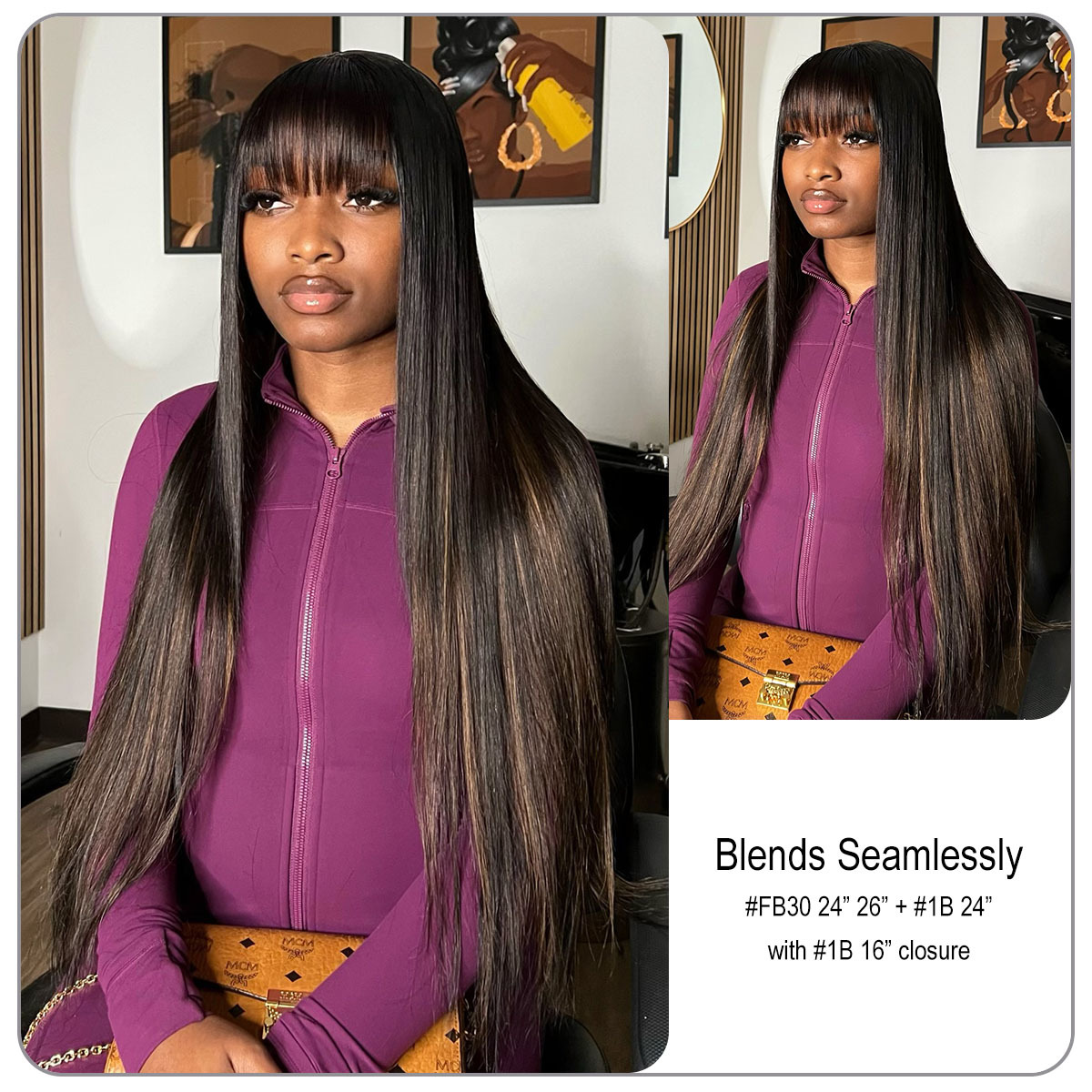 Brown Highlight Body Wave | 100% Human Hair Bundles | Budget Friendly 10A Grade Brazilian Virgin 100% Human Hair Quick Weave Sew in/Glue in Viral Hair Bundles