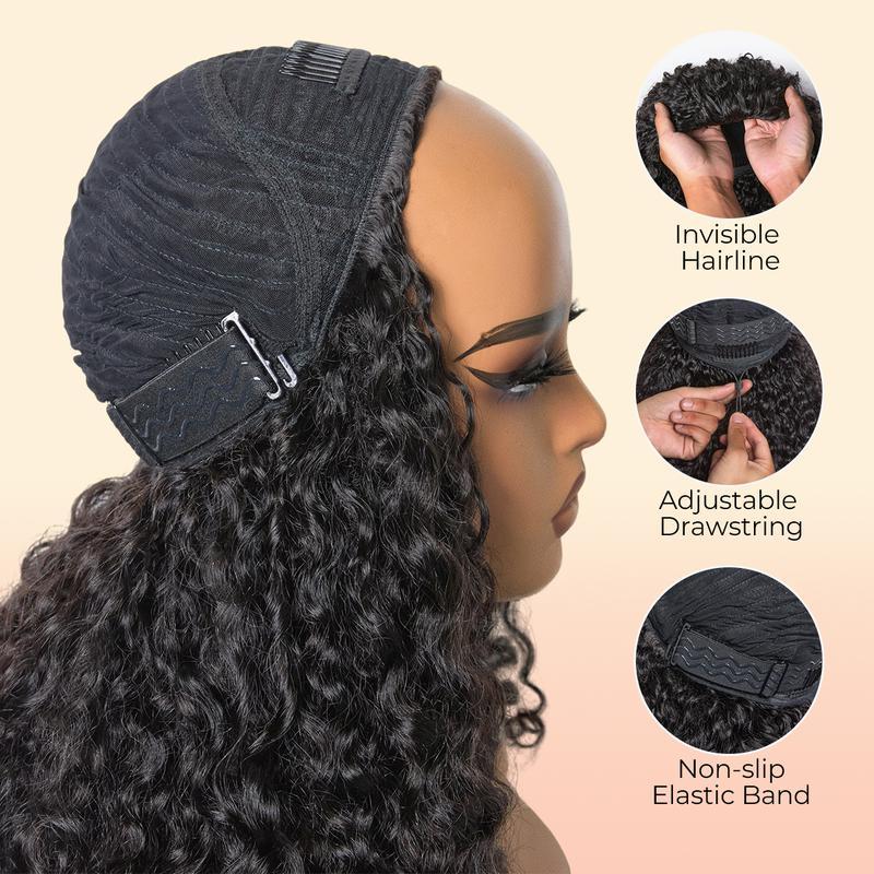 Burmese Curly Half Wig Glueless Blending Braids Human Hair Natural Volume Seamless Blend Realistic Hairline Adjustable Fit 18 22 Inch