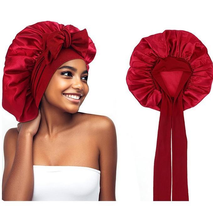 [Wequeen] Double-Layer Satin Sleep Cap for Long Hair, Braids, Dreadlocks, Curly Hair