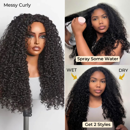Burmese Curly Half Wig Glueless Blending Braids Human Hair Natural Volume Seamless Blend Realistic Hairline Adjustable Fit 18 22 Inch