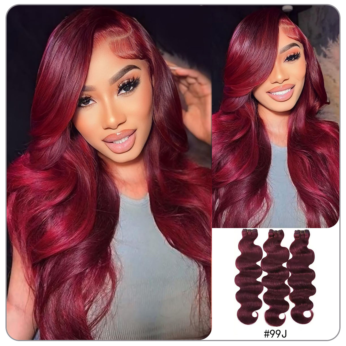 Brown Highlight Body Wave | 100% Human Hair Bundles | Budget Friendly 10A Grade Brazilian Virgin 100% Human Hair Quick Weave Sew in/Glue in Viral Hair Bundles