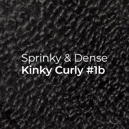 Kinky Curly Hair Bundles | 12–28 Inch Human Hair | Natural Black #1B | Tight, Springy Curls