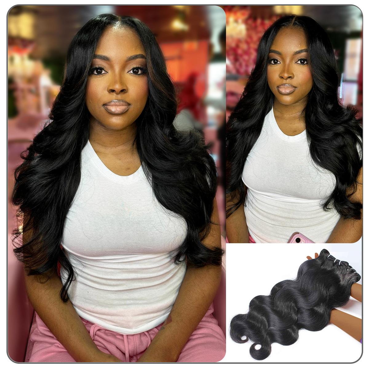 [Wequeen] Budget Friendly 10A Grade Brazilian Virgin 100% Human Hair Straight Body Wave Quick Weave Sew in/Glue in Viral Hair Bundles