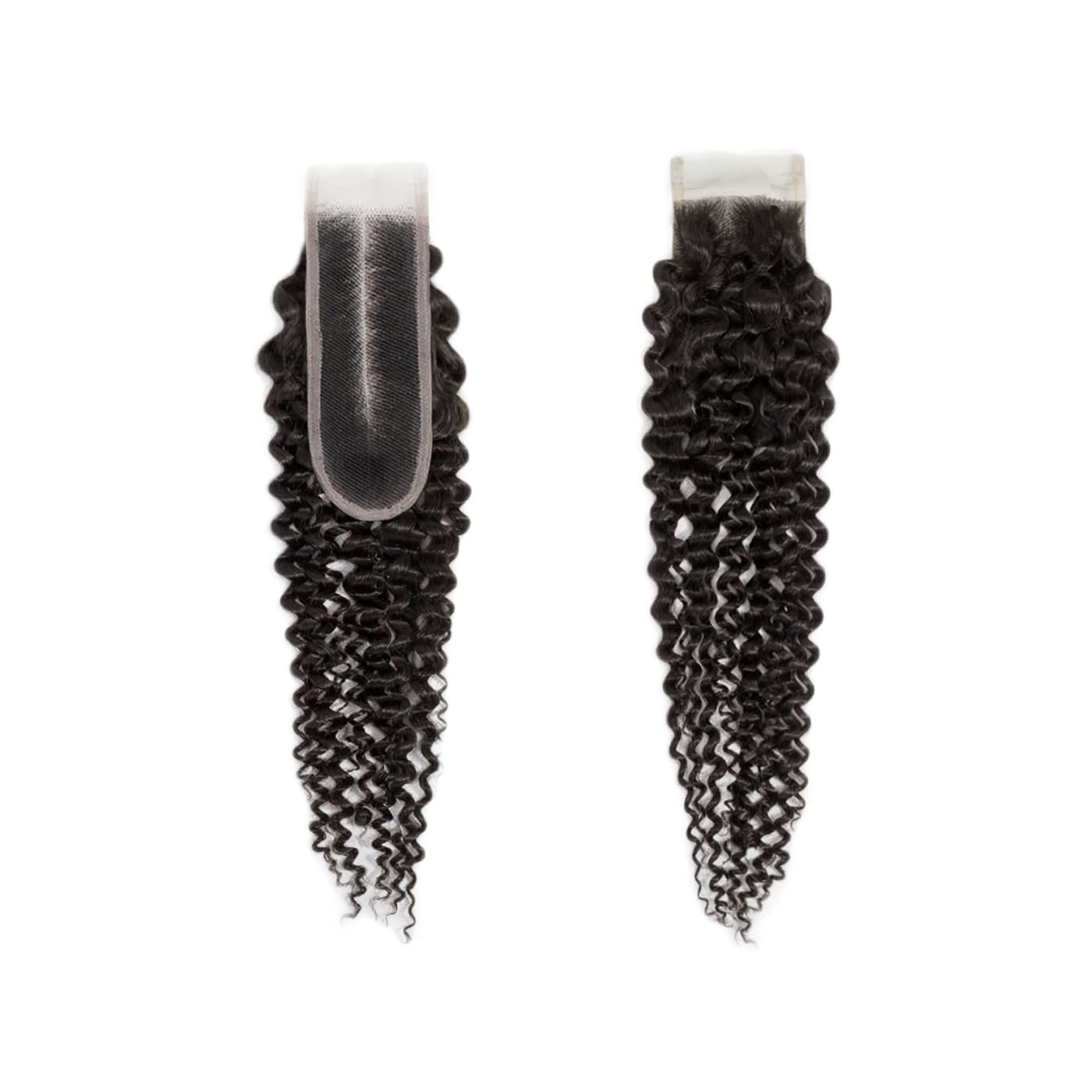 [WeQueen] 12-20 Inches 2" x 6" Upgrade Kinky Cruly Transparent Lace Closure #1B Natural Black