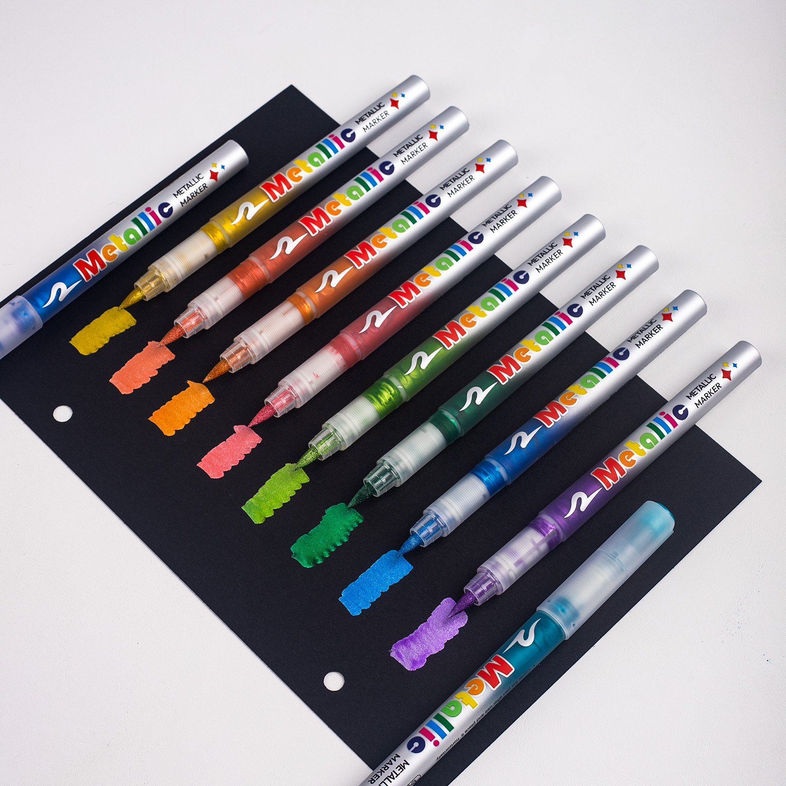 Metallic color marker,Nail Art Pens Set,Soft Brush Nib ,Acrylic Paint Markers, Art Paint Marking Set for Glass Stone Wood Plastic Paper