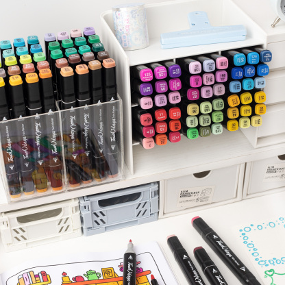 168 Colors Artist Markers Pens Set, Dual Tips Chisel & Fine Sketch Art Markers, Art Supplies Kit For Adult Coloring Book Color, Painting, Drawing, Blending And Sketching Creativity Palette