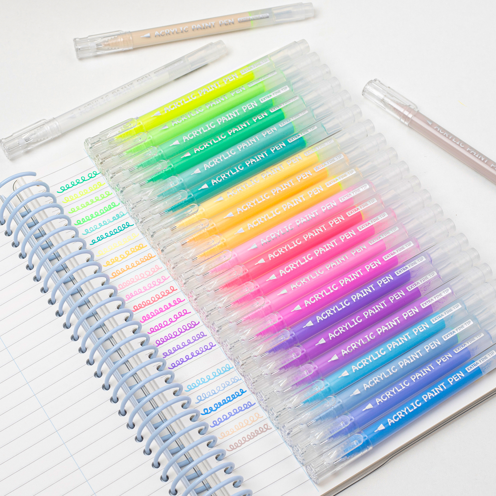 SASPOO Acrylic Gel Pens for Drawing, 24 Colors Gel Paint Pens Ultra Fine ST Point 1.0 , Set of Acrylic Marker Pens Color Ink for Journaling, Crafts Art Supplies