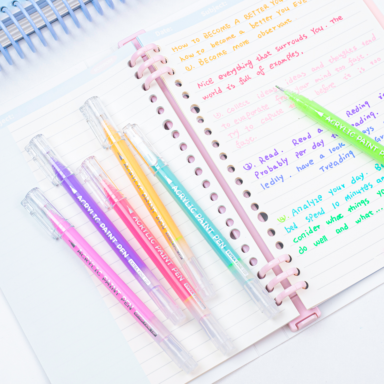 COLNK Acrylic Gel Pens for Drawing,36 Colors Gel Paint Pens Ultra Fine ST Point 1.0 , Set of Acrylic Marker Pens Color Ink for Journaling, Crafts Art Supplies