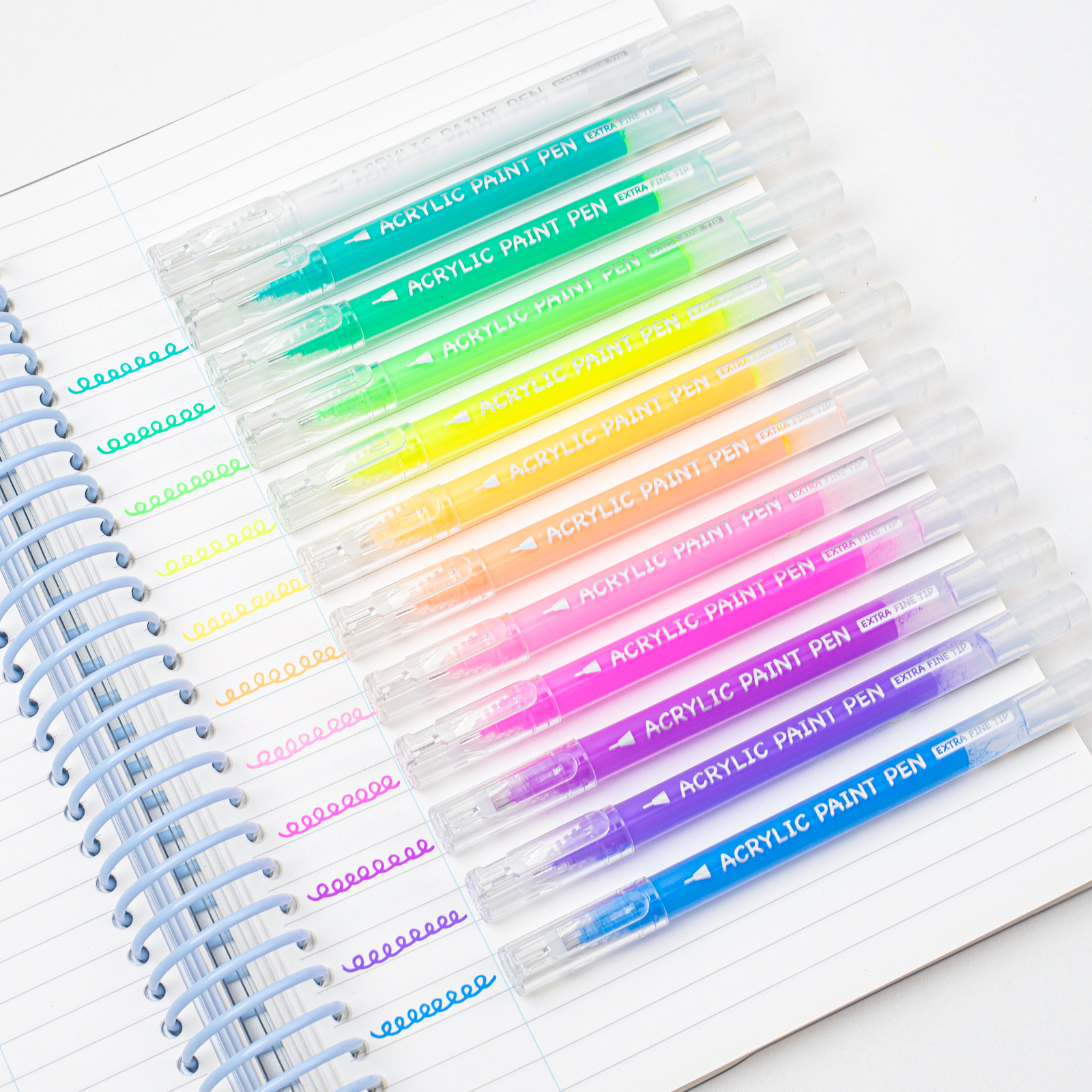 SAASPOO Acrylic Gel Pens for Drawing, 12 Colors Gel Paint Pens Ultra Fine ST Point 1.0 , Set of Acrylic Marker Pens Color Ink for Journaling, Crafts Art Supplies