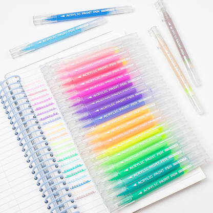 COLNK Acrylic Gel Pens for Drawing,24 Colors Gel Paint Pens Ultra Fine ST Point 1.0 , Set of Acrylic Marker Pens Color Ink for Journaling, Crafts Art Supplies