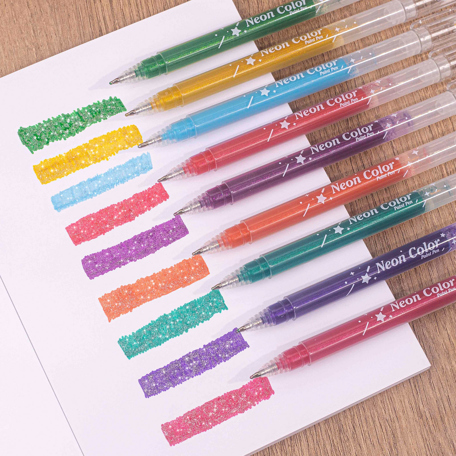 SASPOO 12 Colors Glitter gel pen ,Metallic Vibrant Sparkle gel pens for coloring,glitter pens for adults,colored gel pens for Adult Coloring Books and Drawing TikTokShopBacktoSchool Sketch Art Marker Waterproof Paint Marker