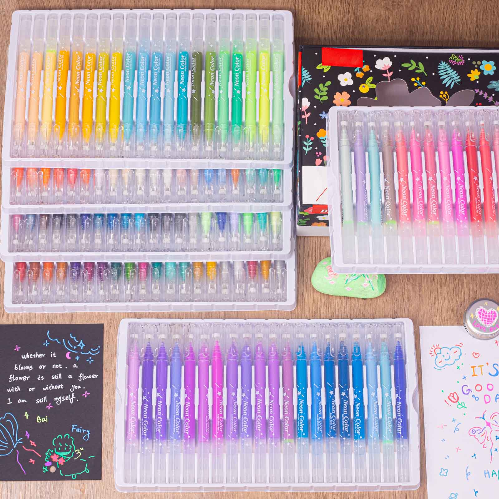 SASPOO Acrylic Gel Pens for Drawing,120 Colors Gel Paint Pens