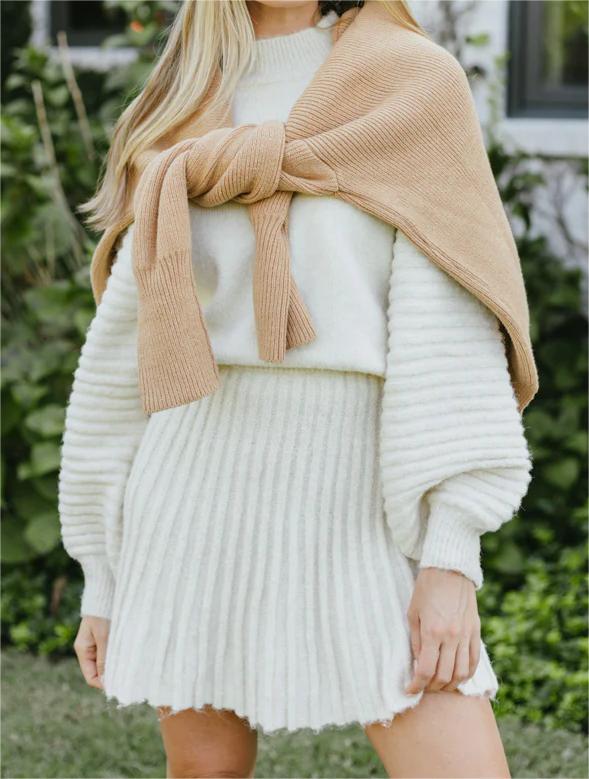 Pleated Knit Skirt Set（BUY 2 FREE SHIPPING）