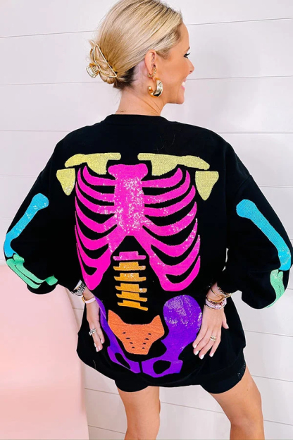 Rainbow Skeleton Sweatshirt Dress（Buy 2 Free Shipping）