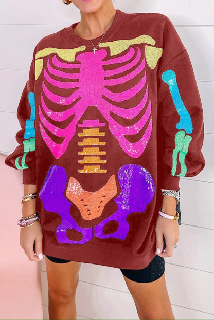 Rainbow Skeleton Sweatshirt Dress（Buy 2 Free Shipping）