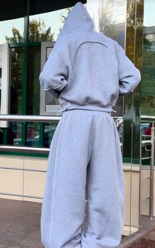 Solid Color Wide Leg Hoodie Set (Buy 2 Free Shipping)