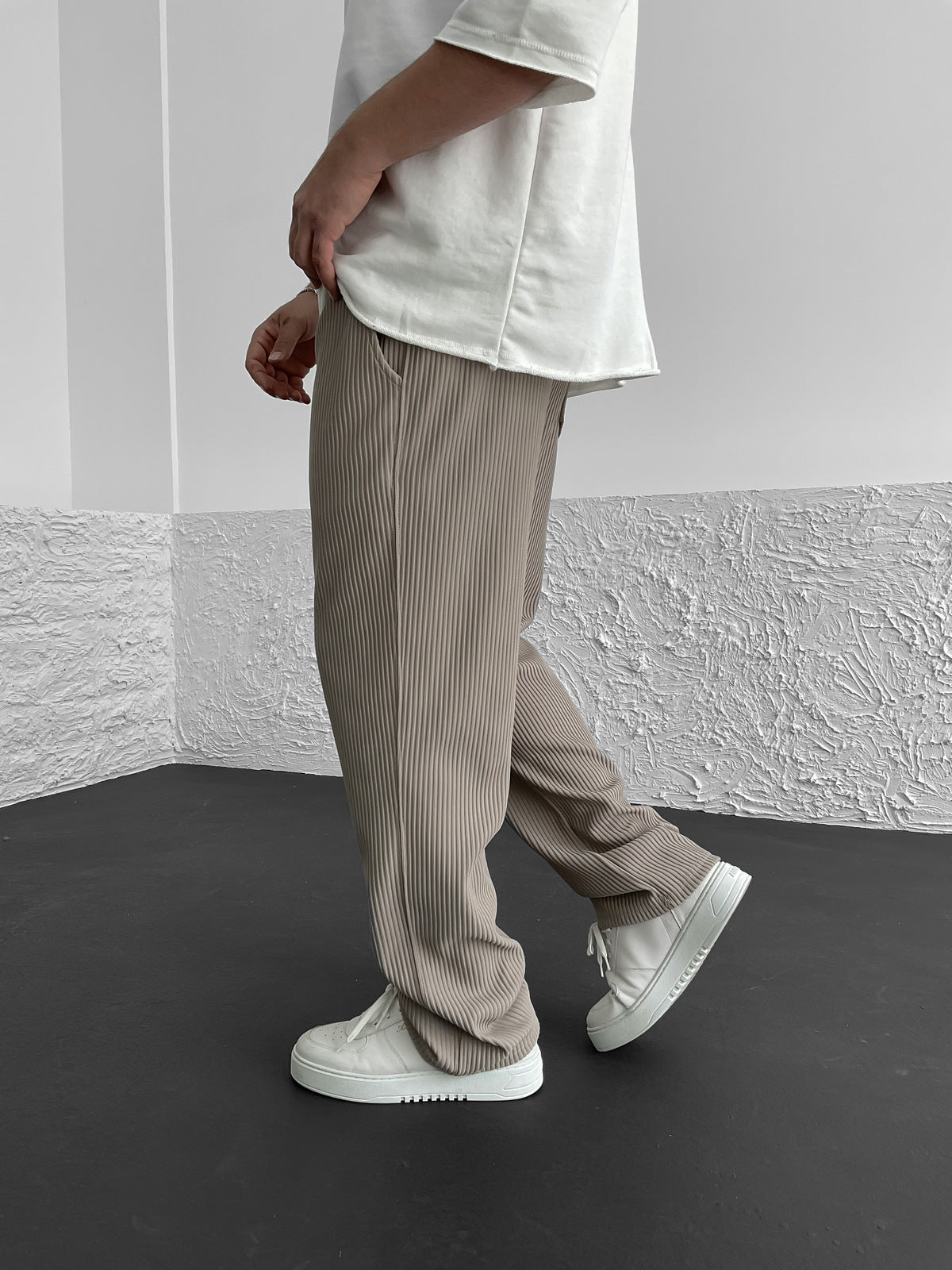 Ribbed Tube Leg Trousers（BUY 2 FREE SHIPPING）