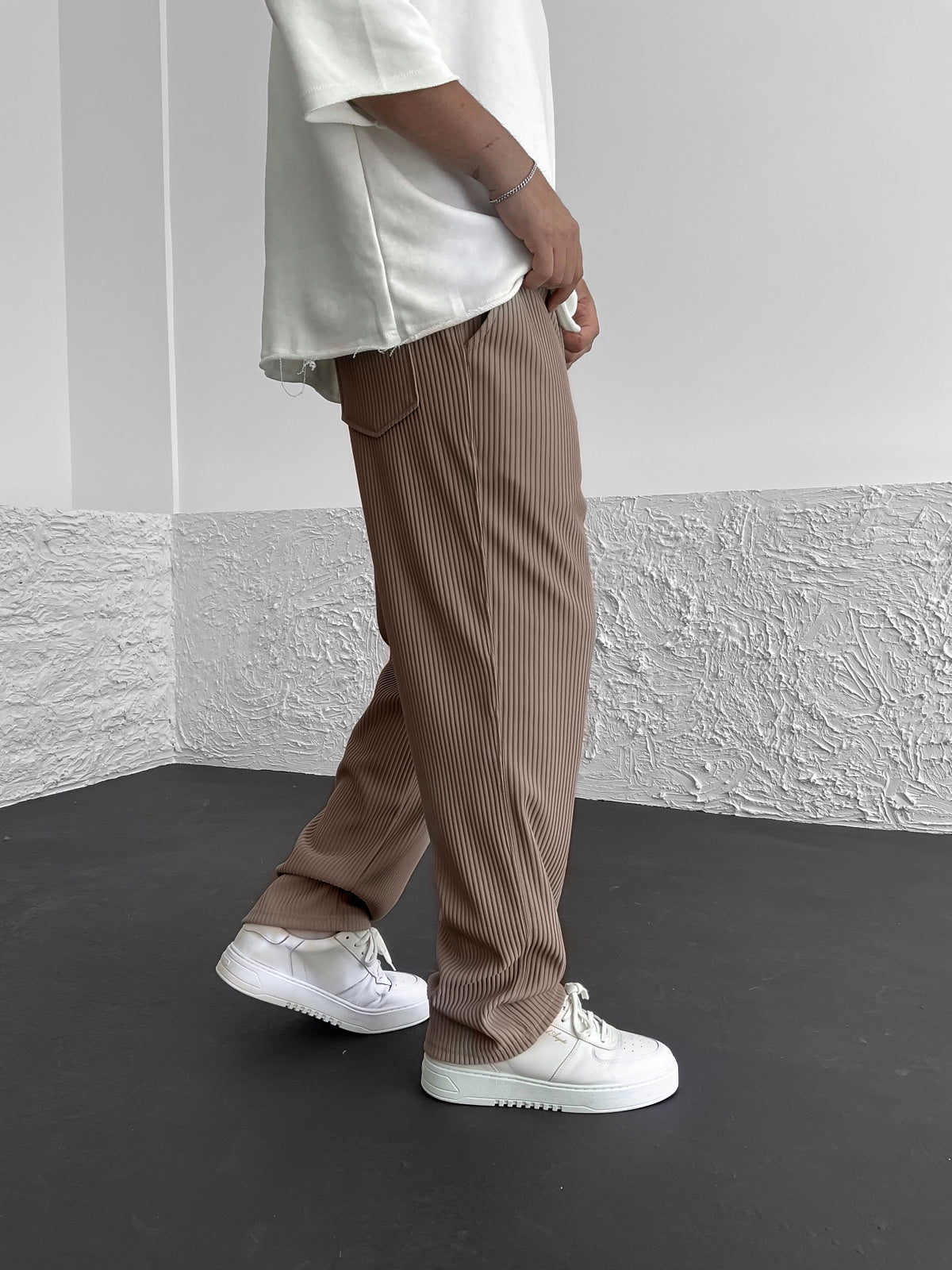 Ribbed Tube Leg Trousers（BUY 2 FREE SHIPPING）