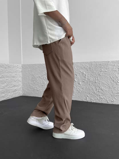 Ribbed Tube Leg Trousers（BUY 2 FREE SHIPPING）