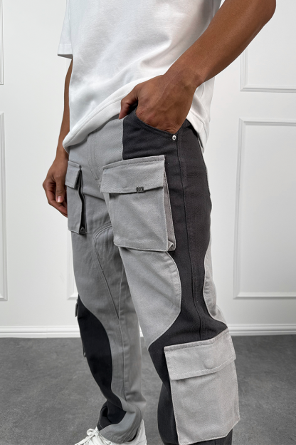 Wave Cut and Sew Denim Jeans (Buy 2 free shipping)