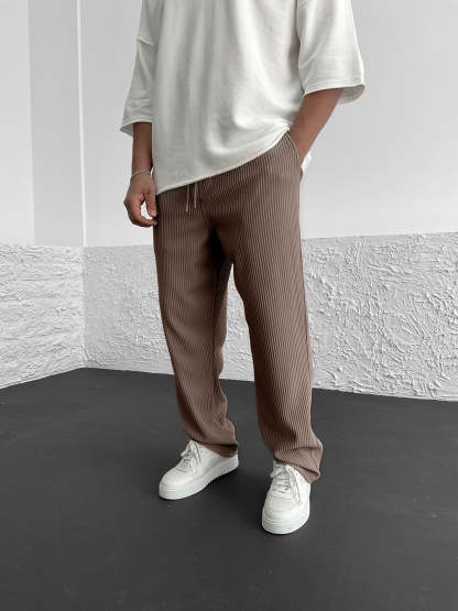Ribbed Tube Leg Trousers（BUY 2 FREE SHIPPING）