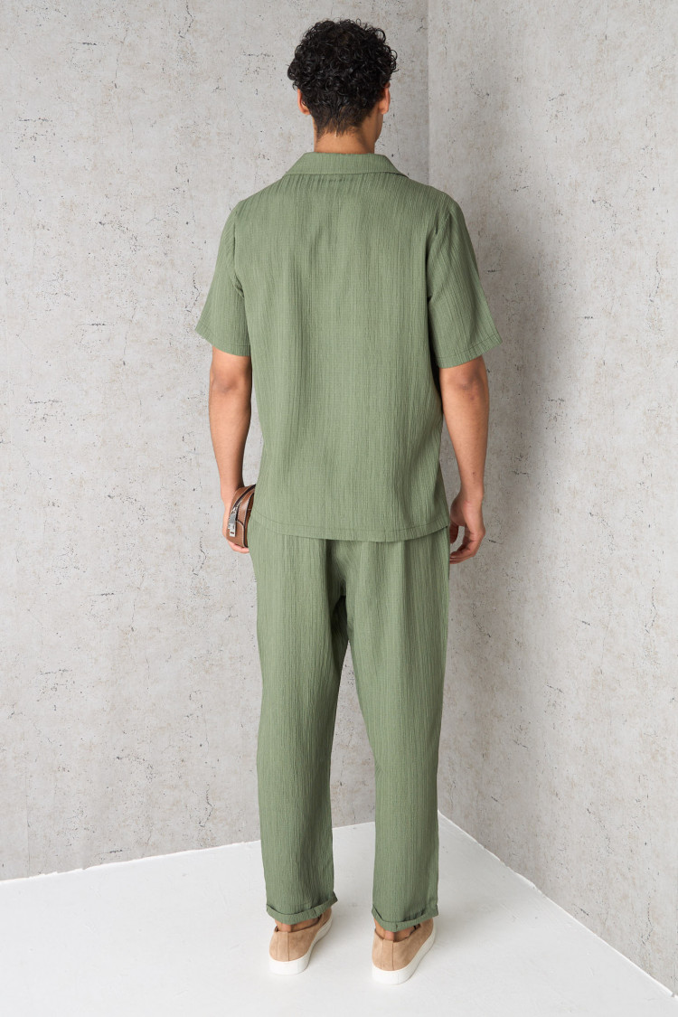 Textured Shirt Pants 2 Piece Set（BUY 2 FREE SHIPPING）