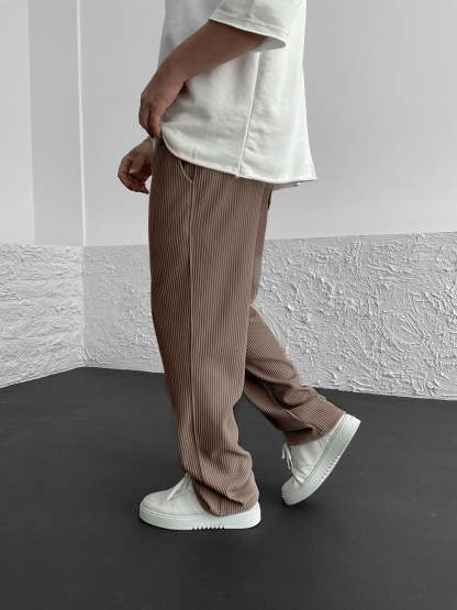 Ribbed Tube Leg Trousers（BUY 2 FREE SHIPPING）