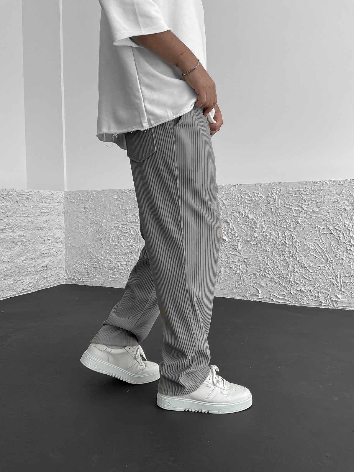 Ribbed Tube Leg Trousers（BUY 2 FREE SHIPPING）