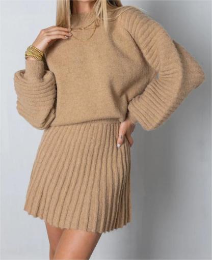 Pleated Knit Skirt Set（BUY 2 FREE SHIPPING）