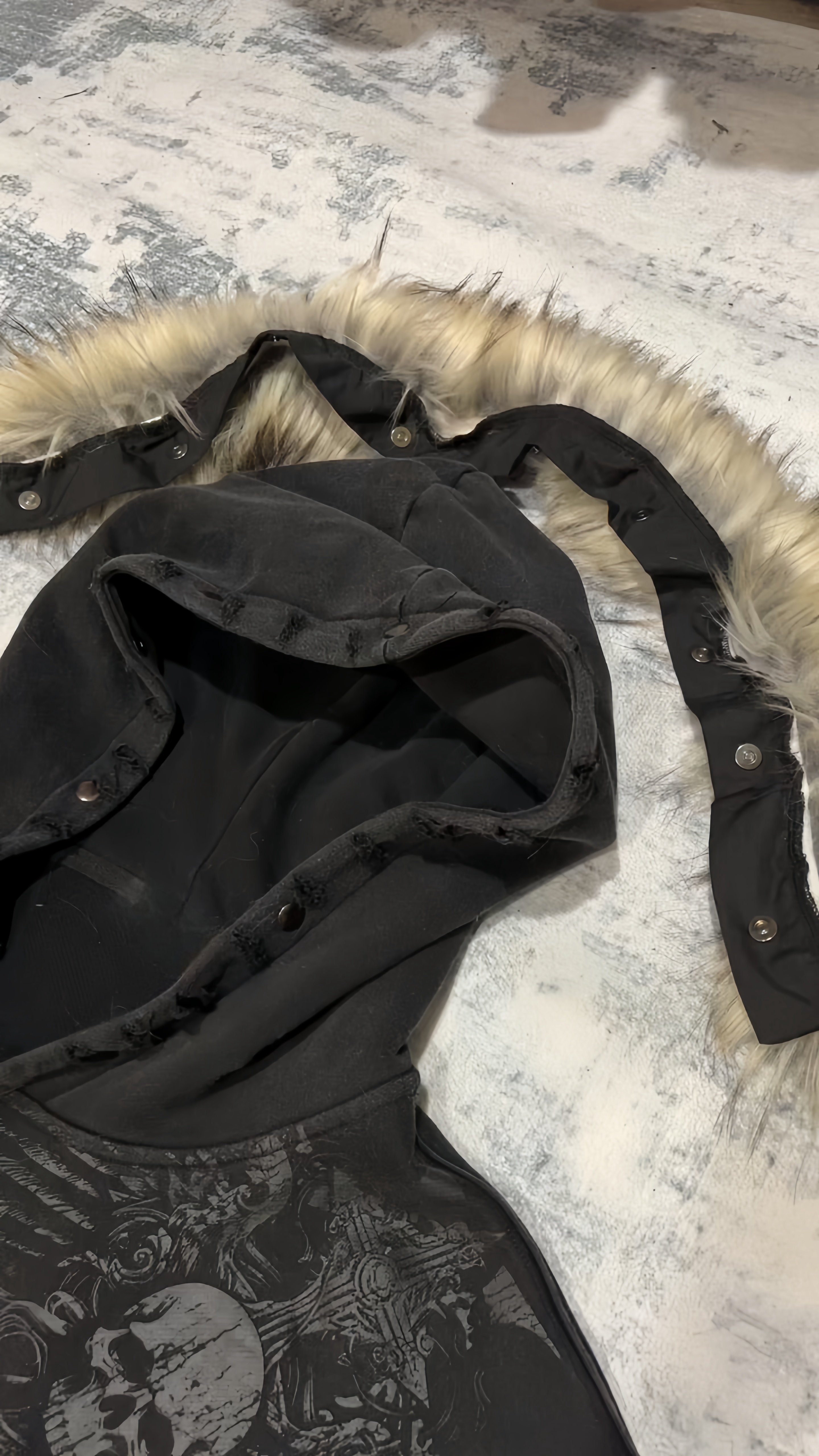 PROFOUND CROSS FUR ZIP-UP HOODIE (Buy 2 Free Shipping)