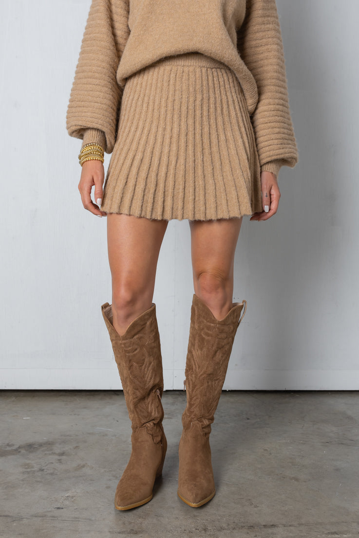Pleated Knit Skirt Set（BUY 2 FREE SHIPPING）