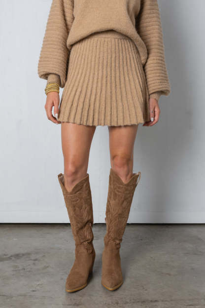 Pleated Knit Skirt Set（BUY 2 FREE SHIPPING）
