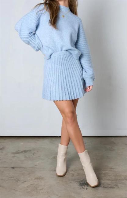 Pleated Knit Skirt Set（BUY 2 FREE SHIPPING）