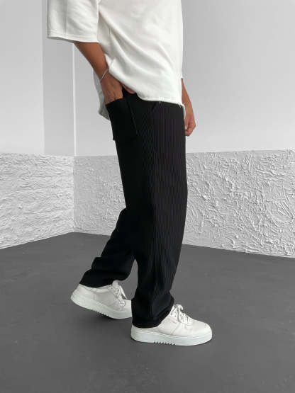 Ribbed Tube Leg Trousers（BUY 2 FREE SHIPPING）