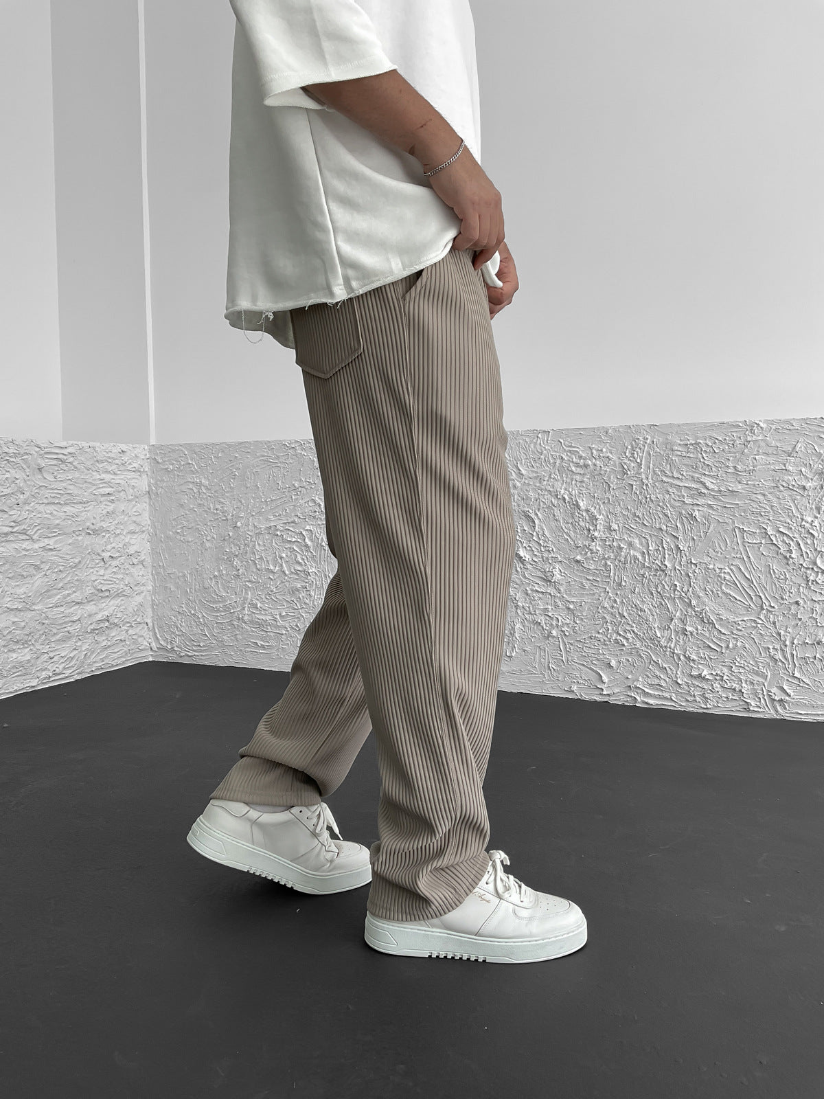 Ribbed Tube Leg Trousers（BUY 2 FREE SHIPPING）