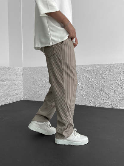 Ribbed Tube Leg Trousers（BUY 2 FREE SHIPPING）
