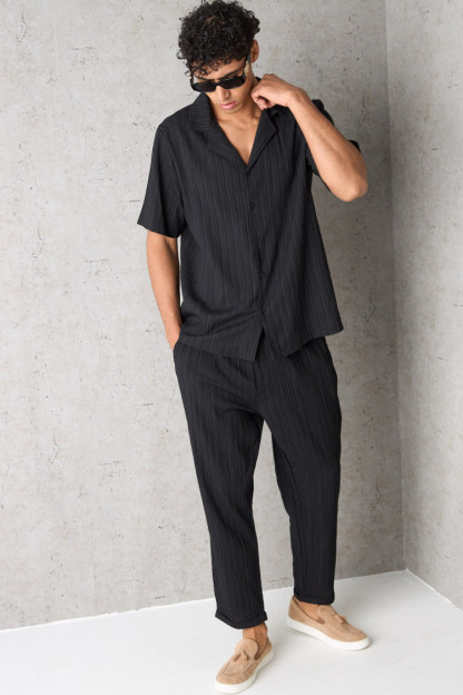 Textured Shirt Pants 2 Piece Set（BUY 2 FREE SHIPPING）