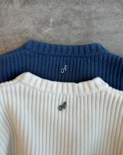 Vertical Print Loose Sweater
