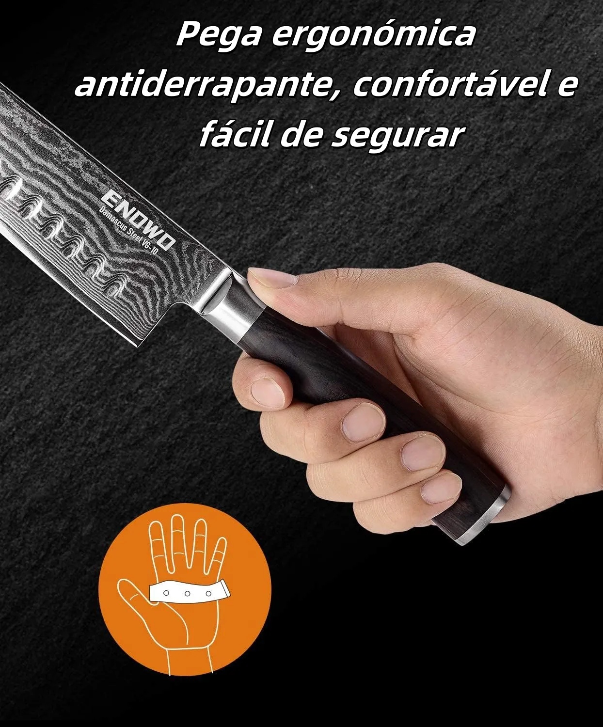 Faca de chef KD Damasco faca de sushi estilo japonês VG-10 com caixa de oferta