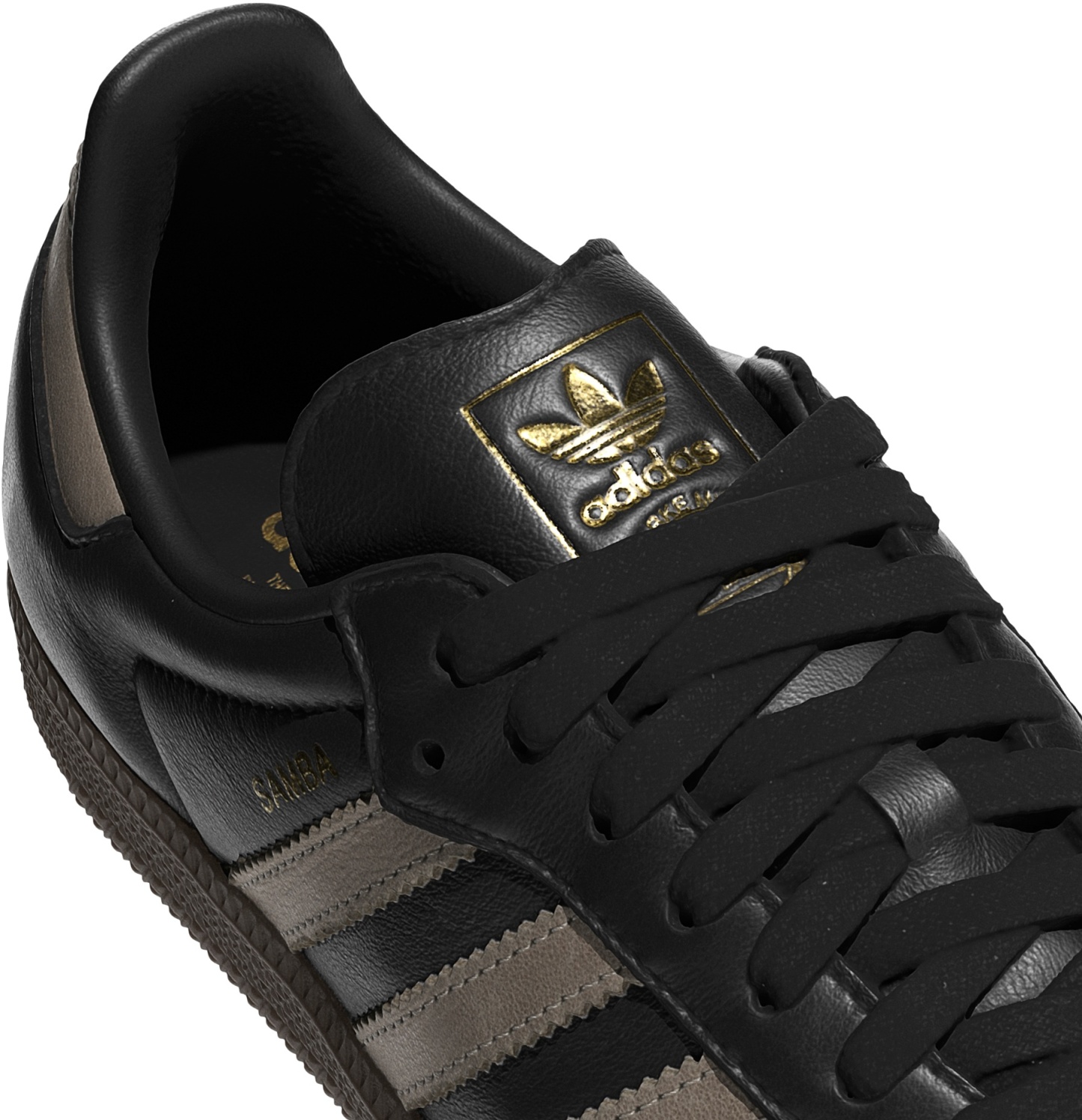 adidas Women's Samba OG Shoes - Core Black/Wonder Beige/Gold Met - View 8