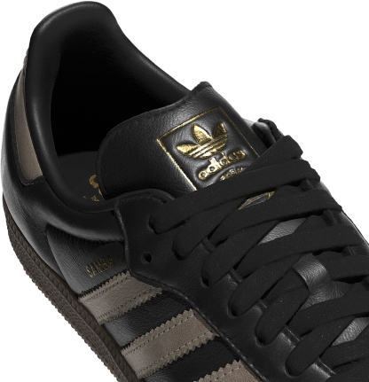 adidas Women's Samba OG Shoes - Core Black/Wonder Beige/Gold Met - View 8
