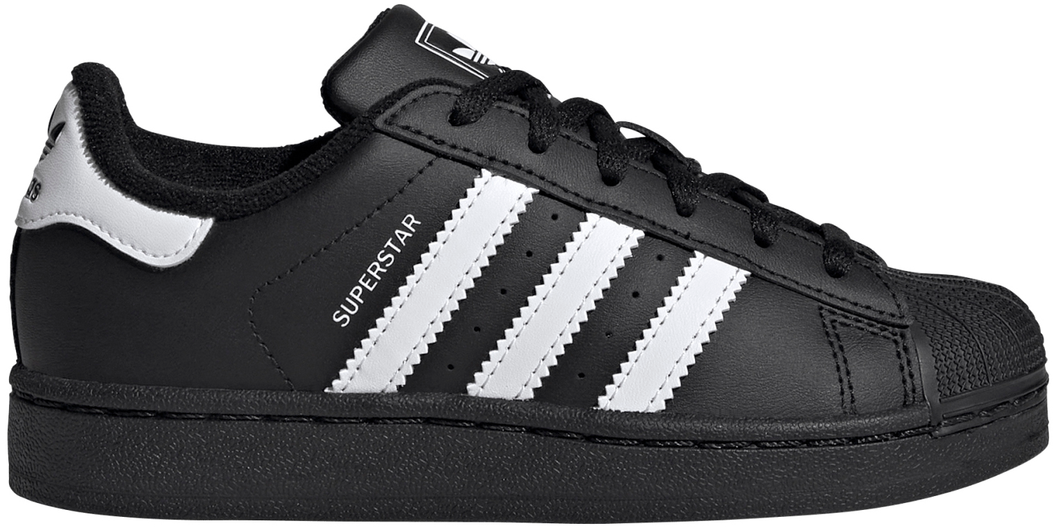 adidas Kids' Preschool Superstar II Shoes - Black/White - View 1