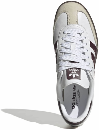 adidas Women's Samba OG Shoes - Suede/Croc White/Maroon - View 2